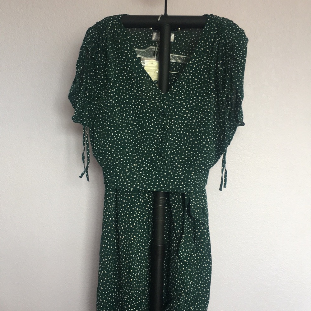 Band of Gypsies spotted green two piece skirt set